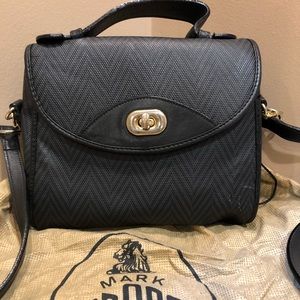 Mark Cross top handle vintage crossbody, black